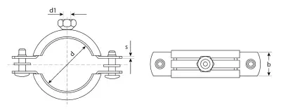 ЗУБР 3/4″, цинк, 1 шт, трубный хомут с гайкой (37850-25-29-1) наличный и безналичный расчет