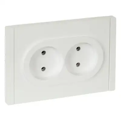 Розетка 2-м СП FORTE&PIANO FP226 10А без заземл. без защ. шторок безвинт. крепл. бел. IEK FP-R20-10-1-K01 наличный и безналичный расчет