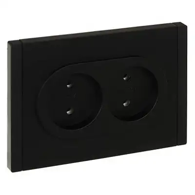 Розетка 2-м СП FORTE&PIANO FP126 10А без заземл. без защ. шторок безвинт. крепл. черн. IEK FP-R20-10-1-K02 наличный и безналичный расчет