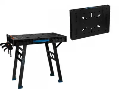 Верстак складной BULL WB 4585 в кор. 455 кг, 852x608x790 мм, переносной, 2 струбцины (Быстроскладная конструкция) наличный и безналичный расчет