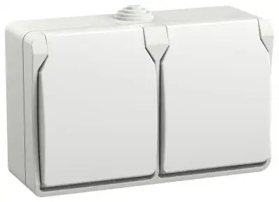 Розетка 2-я ОП Форс РСб22-3-ФБ 16А IP54 с заземл. защ. шторки бел. IEK ERS22-K01-16-54-DC наличный и безналичный расчет