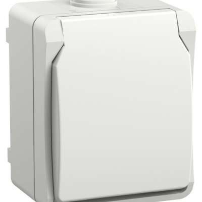 Розетка ОП Форс РСб20-3-ФБ 16А IP54 с заземл. защ. шторки бел. IEK ERS12-K01-16-54-DC наличный и безналичный расчет