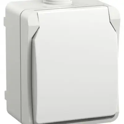 Розетка ОП Форс РСб20-3-ФБ 16А IP54 с заземл. защ. шторки бел. IEK ERS12-K01-16-54-DC наличный и безналичный расчет