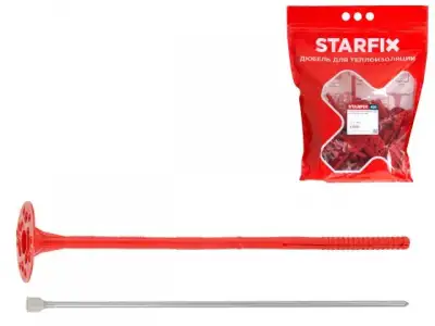 Дюбель для теплоизоляции 10х300 мм с металлич. гвоздем, термогол. (20 шт в дой-паке) STARFIX наличный и безналичный расчет