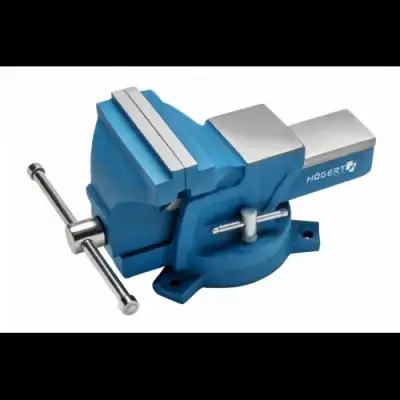 Тиски слесарные 125мм, 11кг, поворотные на 360гр. "Hoegert" наличный и безналичный расчет