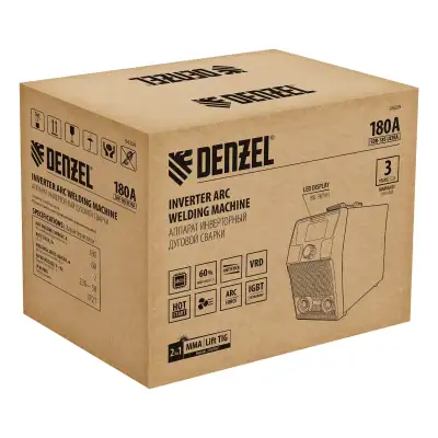 Аппарат инвертор. дуговой сварки SDR-185 Ultra, 180 А, ПВ 60% Denzel наличный и безналичный расчет