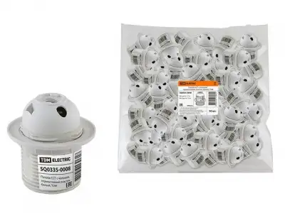 Патрон Е27 с кольцом, термостойкий пластик, белый, TDM наличный и безналичный расчет