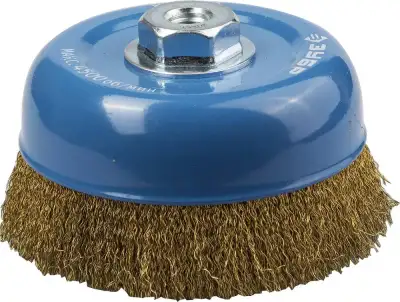 ЗУБР 150 мм, витая стальная латунированная проволока 0.3 мм, чашечная щетка-крацовка для УШМ (3526-150) наличный и безналичный расчет