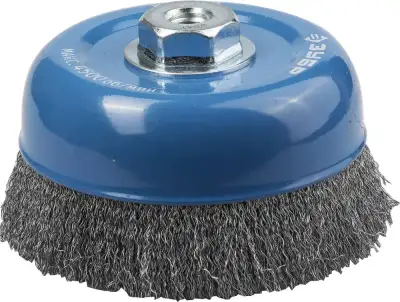 ЗУБР 150 мм, витая стальная латунированная проволока 0.3 мм, чашечная щетка-крацовка для УШМ (35261-150) наличный и безналичный расчет