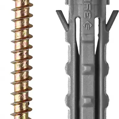 Дюбель распорный полипропиленовый, в комплекте с саморезом, 6 х 30 / 3,5 х 40 мм, 15 шт, ЗУБР наличный и безналичный расчет