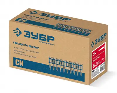 ЗУБР CN усиленные bullet point 25 х 3.05 мм, гвозди по бетону оцинкованные, 1000 шт (305387-25) наличный и безналичный расчет