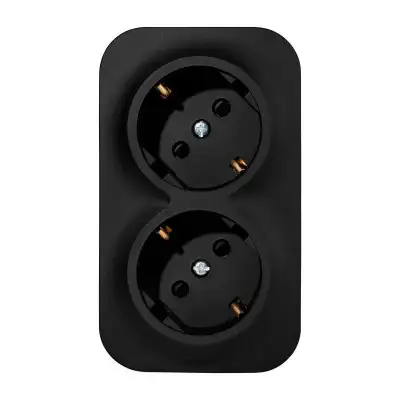 Розетка 2-м ОП Quteo 16А IP20 250В 2х2P+E с заземл. защ. шторки черн. матов. Leg 782475 наличный и безналичный расчет