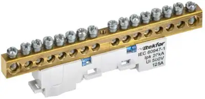 Шина нулевая N изол. на универс. держ. 8х12-16-С TEKFOR IEK TF-NN20-16-KL-K07 наличный и безналичный расчет