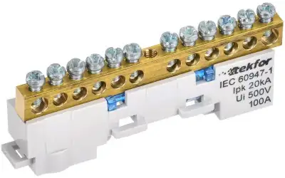 Шина нулевая N изол. на универс. держ. 6х9-12-С TEKFOR IEK TF-NN10-12-KL-K07 наличный и безналичный расчет