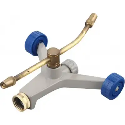 Распылитель для полива вращающийся двухрожковый латунный на колесиках Zn "H-D" наличный и безналичный расчет