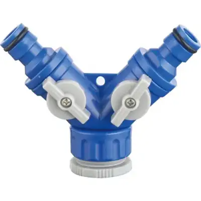 Разделитель для полива двухканальный с кранами и резьбой 1/2"-3/4" "H-D" наличный и безналичный расчет