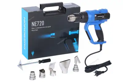 Фен NORDBERG с ЖК-экраном, 6 насадок, в кейсе, 50-650 С, 2000 Вт NE720 наличный и безналичный расчет