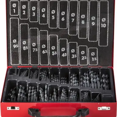 ЗУБР Техник, 370 шт, (1-10 мм), сталь Р4М2, класс В, мет.бокс, набор сверл по металлу (4-29605-H370-M) наличный и безналичный расчет