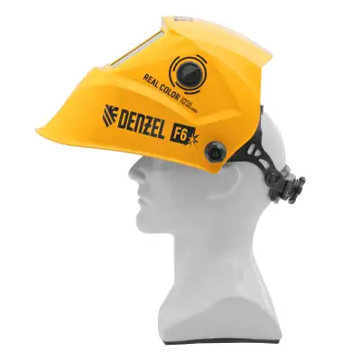 Щиток защитный лицевой (маска сварщика) F6, см. окно 93х43, Real Color, DIN4/5-8/9-13// Denzel наличный и безналичный расчет