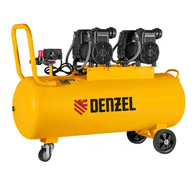 Компрессор безмасл. малошумный DLP-3000/100, 3 кВт, 2х1,5 кВт,100 л, 2850 об/мин,500 л/мин Denzel наличный и безналичный расчет