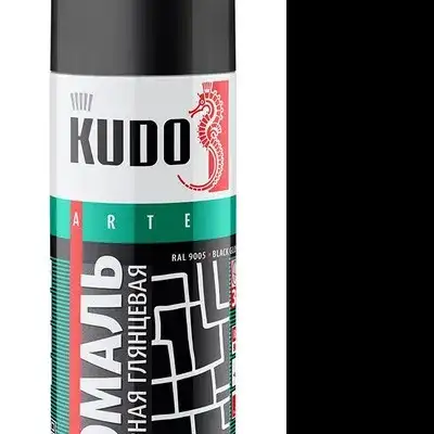 Эмаль универсальная черная глянцевая 520 мл KUDO наличный и безналичный расчет