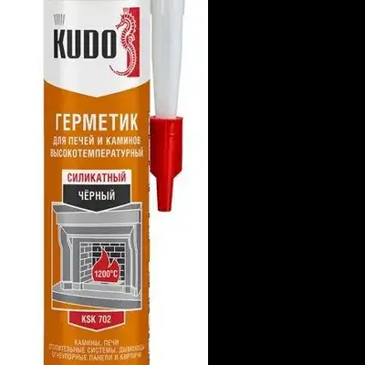 Герметик KUDO для каминов и печей 1200С силикатный черный 280 мл наличный и безналичный расчет