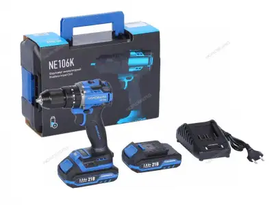 Шуруповерт аккумуляторный NORDBERG макс.диам. сверла 13 мм, 21 В, 70 Нм с 2 аккумуляторами и зарядным уст-вом NE106K наличный и безналичный расчет