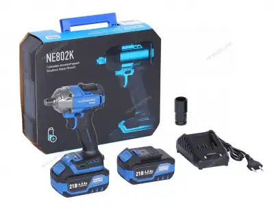 Гайковерт аккумуляторный NORDBERG 1/2, 21В, 500 Нм с двумя 4A аккум. и зар. уст-вом, в кейсе NE802K наличный и безналичный расчет