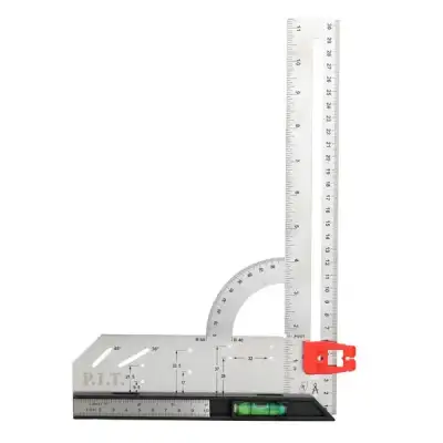 Угольник разметочный магнитный с пузырьковым уровнем P.I.T. DRUA HSQR03-0300 (300мм, транспортир) наличный и безналичный расчет
