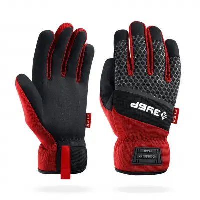 ЗУБР FLEX р.L (9), красные, профессиональные комбинированные перчатки, работа с сенсорными экранами, Профессионал (11479-L) наличный и безналичный расчет