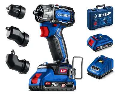 ЗУБР КОМПАКТ Комби, 20 В, 50 Н·м, 2 АКБ LMS (2 А·ч), бесщеточная дрель-шуруповерт, кейс, ПРОФЕССИОНАЛ (DB-50-22-H3) наличный и безналичный расчет