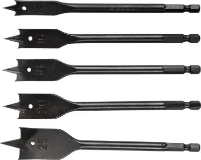 ЗУБР 5 шт., 12-16-18-20-25мм, набор сверл перовых по дереву, хвостовик HEX 1/4″ наличный и безналичный расчет