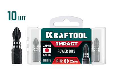 KRAFTOOL Impact PH 2, 25 мм, 10 шт, ударные биты (26191-2-25-S10) наличный и безналичный расчет