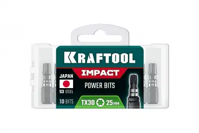 KRAFTOOL Impact TX 30, 25 мм, 10 шт, ударные биты (26195-30-25-S10) наличный и безналичный расчет