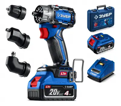 ЗУБР КОМПАКТ Комби, 20 В, 50 Н·м, 2 АКБ LMS (4 А·ч), бесщеточная дрель-шуруповерт, кейс, ПРОФЕССИОНАЛ (DB-50-42-H3) наличный и безналичный расчет