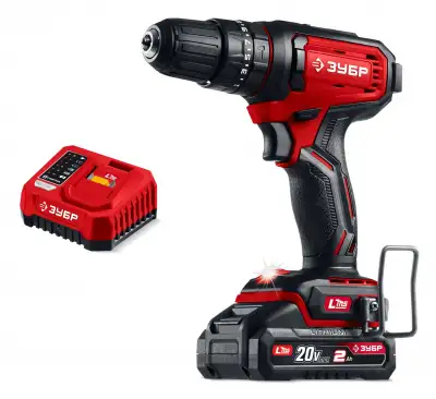 ЗУБР 20 В, 40 Н·м, 1 АКБ LMS (2 А·ч), ударная дрель-шуруповерт (ДШУ-40-21) наличный и безналичный расчет