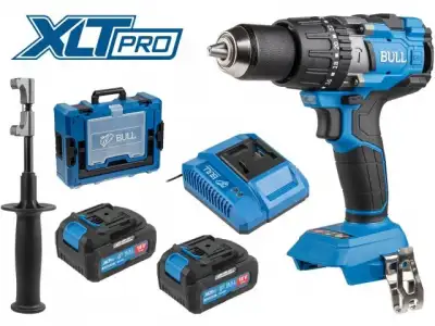 Аккум. дрель-шуруповерт BULL SR 1805 Xcase XLTpro, 2х4 А*ч, БЕСЩЕТ., 18 В, 120 Н*м, БЗП(мет.) 13 мм (Доп. функции: Ударное сверление, 