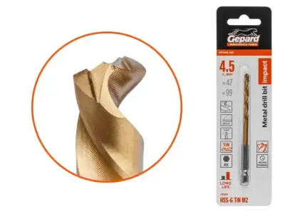 Сверло по металлу шестигр. 4.5х47х99 мм HSS-G TIN GEPARD (многогранная заточка) наличный и безналичный расчет