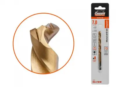 Сверло по металлу шестигр. 7.0х69х109 мм HSS-G TIN GEPARD (многогранная заточка) наличный и безналичный расчет