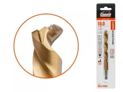 Сверло по металлу шестигр. 10.0х87х133 мм HSS-G TIN GEPARD (многогранная заточка) наличный и безналичный расчет