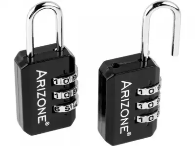 Замок навесной кодовый багажный, 2 штуки, чёрный, ARIZONE наличный и безналичный расчет