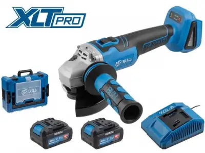 Аккум. углошлифмашина BULL CSG 1812 R Xcase, XLTpro, БЕСЩЕТ, 125 мм, рег. об., 8000 об/мин, 2х4 А*ч (рег. об.) наличный и безналичный расчет