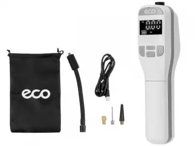 Компрессор автомобильный ECO AE-005 Comfort (7,4 В, 40 Вт, 16 л/мин, 4000 мА·ч, 10 Бар, LED дисплей, фонарь, 3 насадки, сумка.) наличный и безналичный расчет
