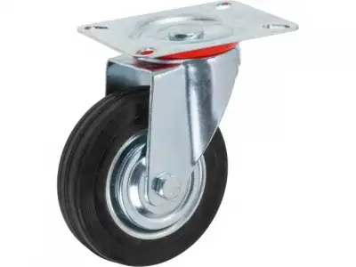 Опора колёсная d-100мм на площадке без фиксатора, резиновая STARFIX наличный и безналичный расчет