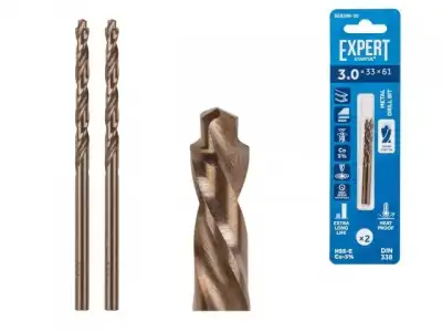Сверло по металлу ц/х 3.0х33х61 мм HSS-Co, комплект из 2-х шт EXPERT STARTUL (кобальт 5%) наличный и безналичный расчет