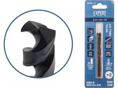 Сверло по металлу ц/х 3.5х39х70 мм HSS-Co, комплект из 2-х шт Black EXPERT STARTUL (кобальт 5%) наличный и безналичный расчет