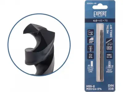 Сверло по металлу ц/х 4.0х43х75 мм HSS-Co Black EXPERT STARTUL (кобальт 5%) наличный и безналичный расчет
