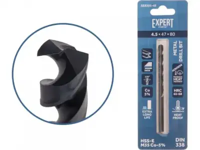 Сверло по металлу ц/х 4.5х47х80 мм HSS-Co Black EXPERT STARTUL (кобальт 5%) наличный и безналичный расчет