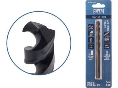 Сверло по металлу ц/х 6.5х63х101 мм HSS-Co Black EXPERT STARTUL (кобальт 5%) наличный и безналичный расчет