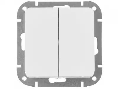 Выключатель 2 клав. проходной (скрытый, 10А) белый, Astrum, BYLECTRICA наличный и безналичный расчет